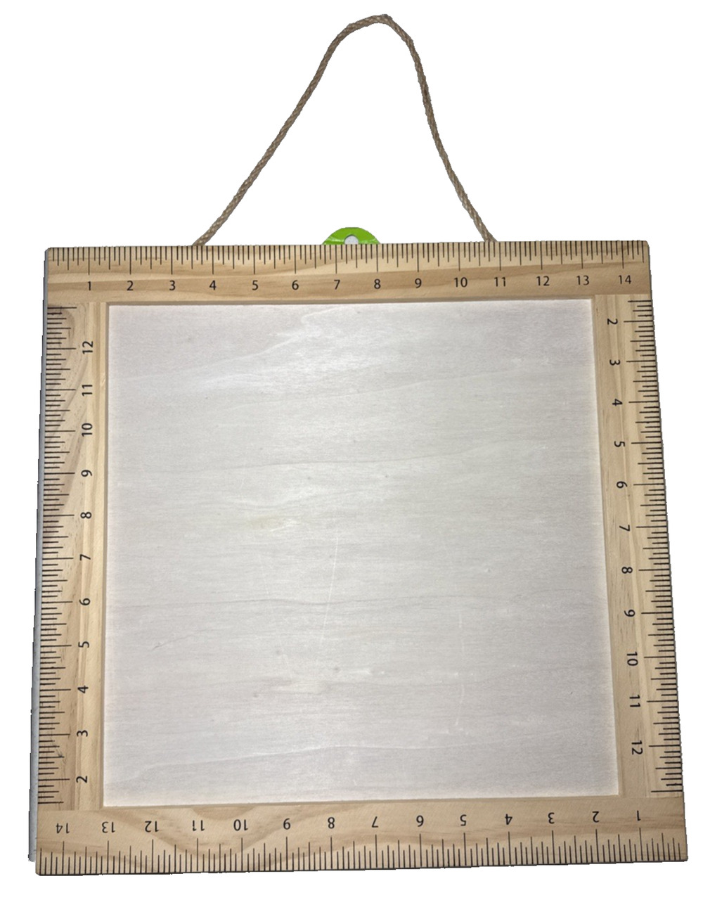 Wooden Square Big Hanging Square Sign w/Ruler Border 14.5 x 14.5” Home Decor 1pc